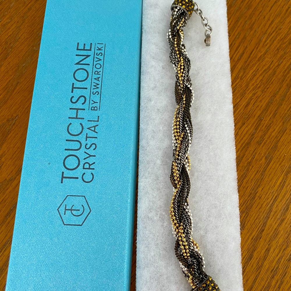 New Touchstone Crystal by Swarovski Twisted Chain Bracelet